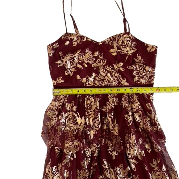 Jewel Badgley Mischka Tiered Metallic Tulle Midi Dress - Picture 12 of 13